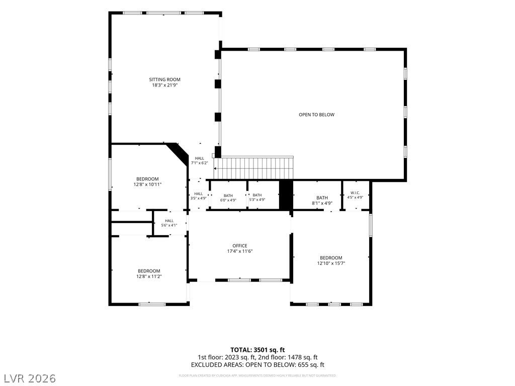 926 Loma Bonita Place, Las Vegas, NV 89138 Clear layout planning highlights multiple bedrooms and functional living spaces on the second floor.