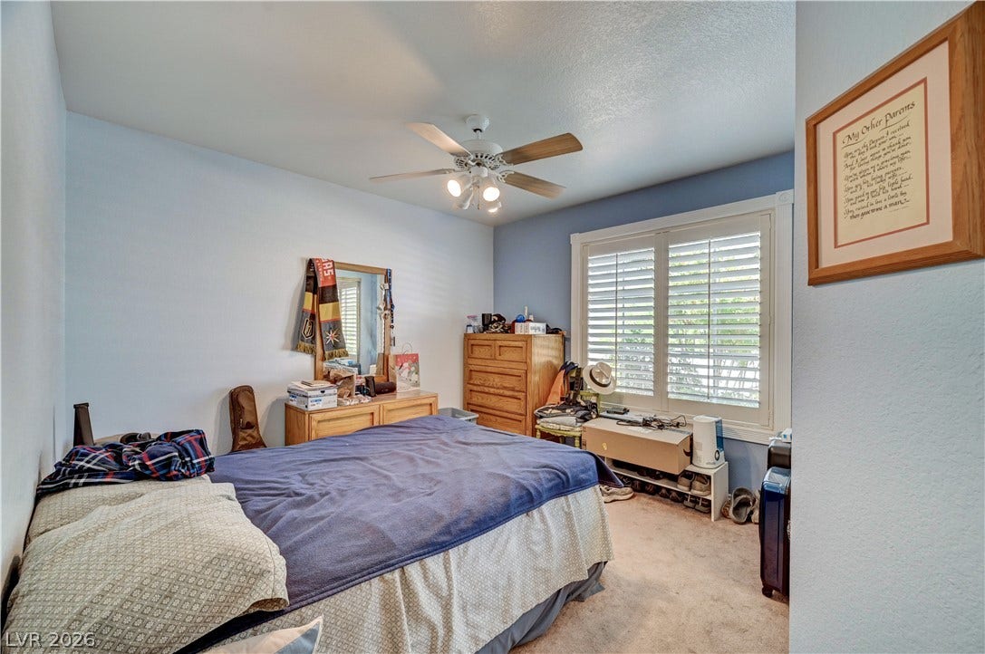 5413 Painted Mirage Road, Las Vegas, NV 89149 Bedroom 2 with Shutter on Window