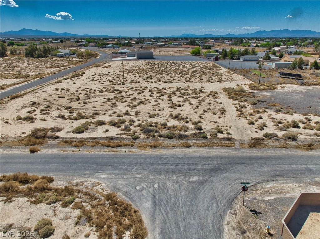 Drone / aerial view with a mountain view