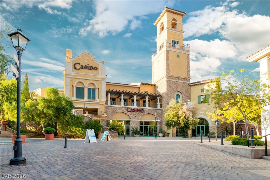 4 Bobado Lane, Henderson, NV 89011 Mediterranean-inspired architecture highlights this expansive plaza featuring stone accents and a distinctive tower.