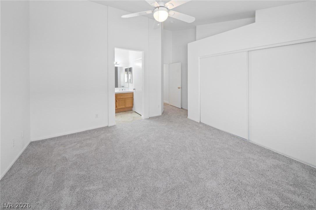 Primary bedroom shown as vacant