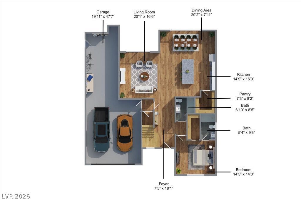 181 Elder View Drive, Las Vegas, NV 89138 An intuitive layout highlights the flow between main living spaces in this detailed floor plan.