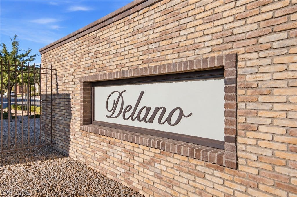 181 Elder View Drive, Las Vegas, NV 89138 A prominent brick monument sign marks the entry to this gated residential development.
