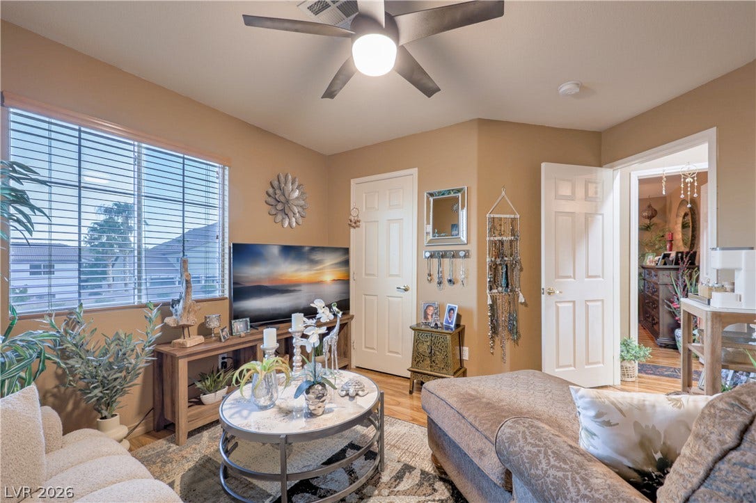 10474 Rustyville Court, Las Vegas, NV 89129 The bedroom is being used as a sitting area.