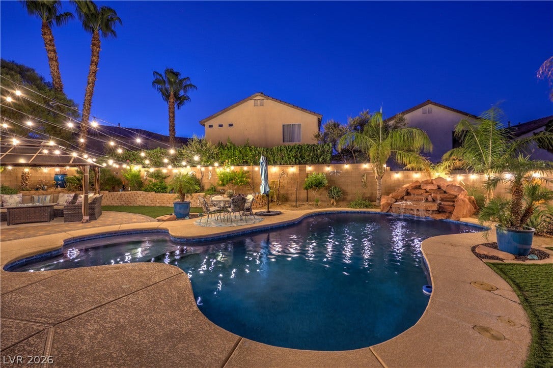 10474 Rustyville Court, Las Vegas, NV 89129 The patio area features kool decking so the patio is not hot in the summer..