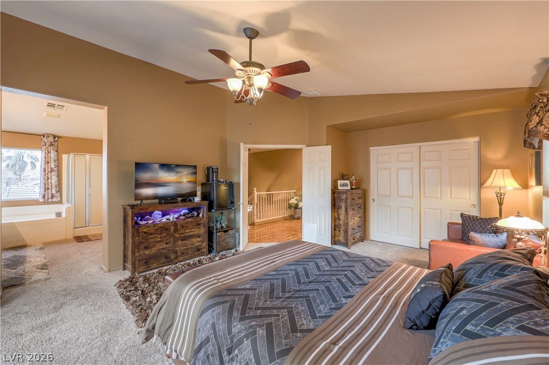 10474 Rustyville Court, Las Vegas, NV 89129 There are two closets. A large walk-in closet and the sliding door closet.