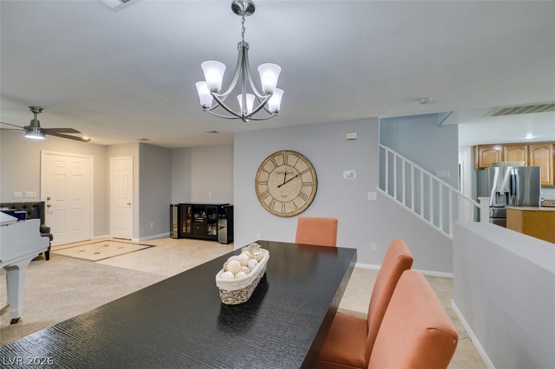 236 Fox Lake Avenue, Las Vegas, NV 89148 An open floor plan connects the dining space with neighboring living areas.