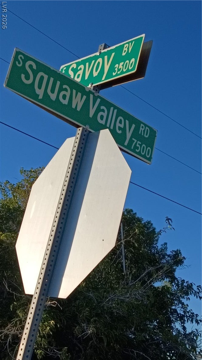 3490 E Savoy Boulevard, Pahrump, NV 89061 A street sign marks the intersection under a clear blue sky.