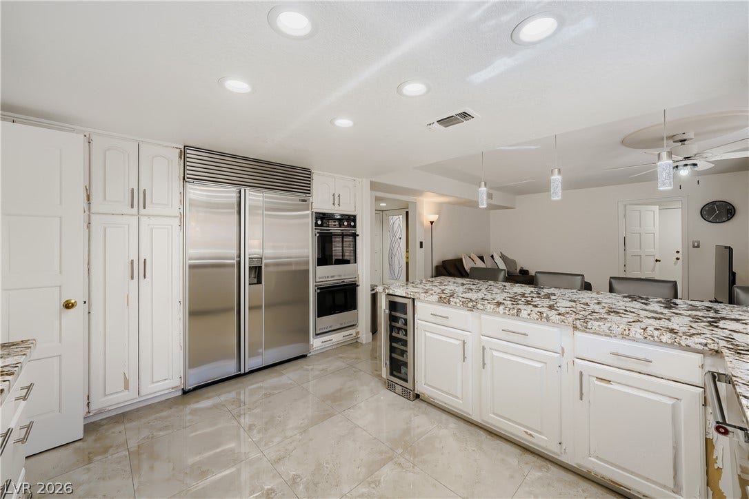 Kitchen with New side by side Subzero refrigerator