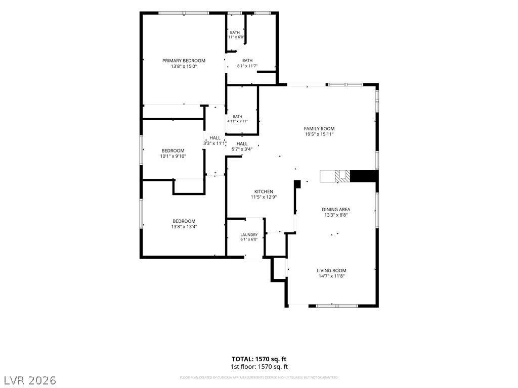 Clear architectural floor plan illustrating the spatial organization and flow of the home.