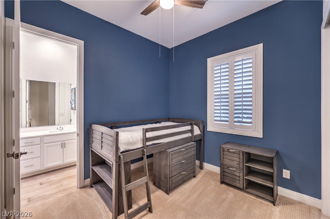 Two Generous Secondary Bedrooms with Ceiling Fans
