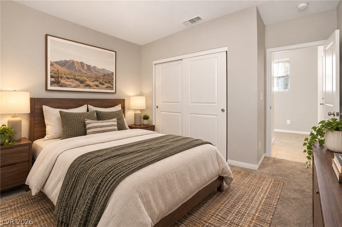 Virtual staging. Option 1: downstairs bedroom is perfect for a guests
