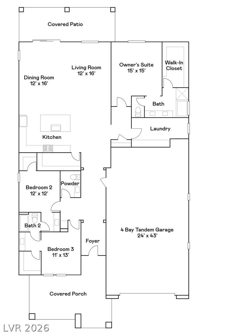 An organized floor plan showcases the spatial flow and functional design of the home.