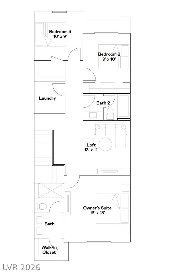 209 Stardust Grove Avenue, North Las Vegas, NV 89031 A detailed layout illustrates the functional arrangement of the upper level rooms.