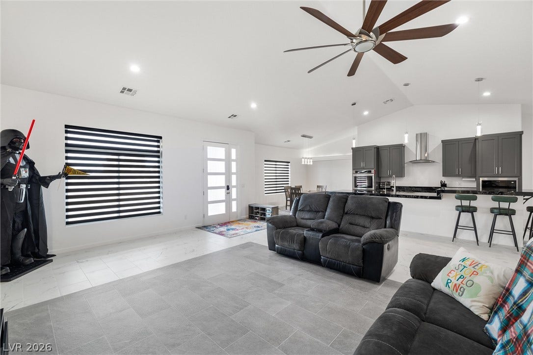 1601 W Calvada Boulevard, Pahrump, NV 89048 High vaulted ceiling and a spacious open living concept