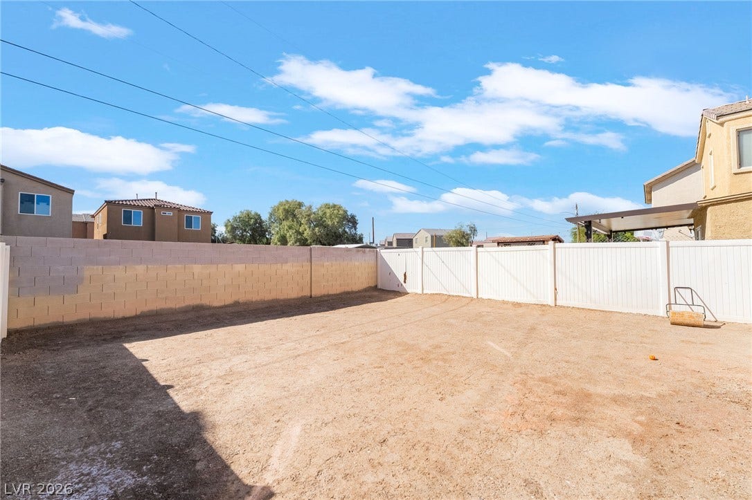 6275 Felicitas Avenue, Las Vegas, NV 89122 An enclosed backyard provides a blank canvas for personalized landscaping and outdoor design.