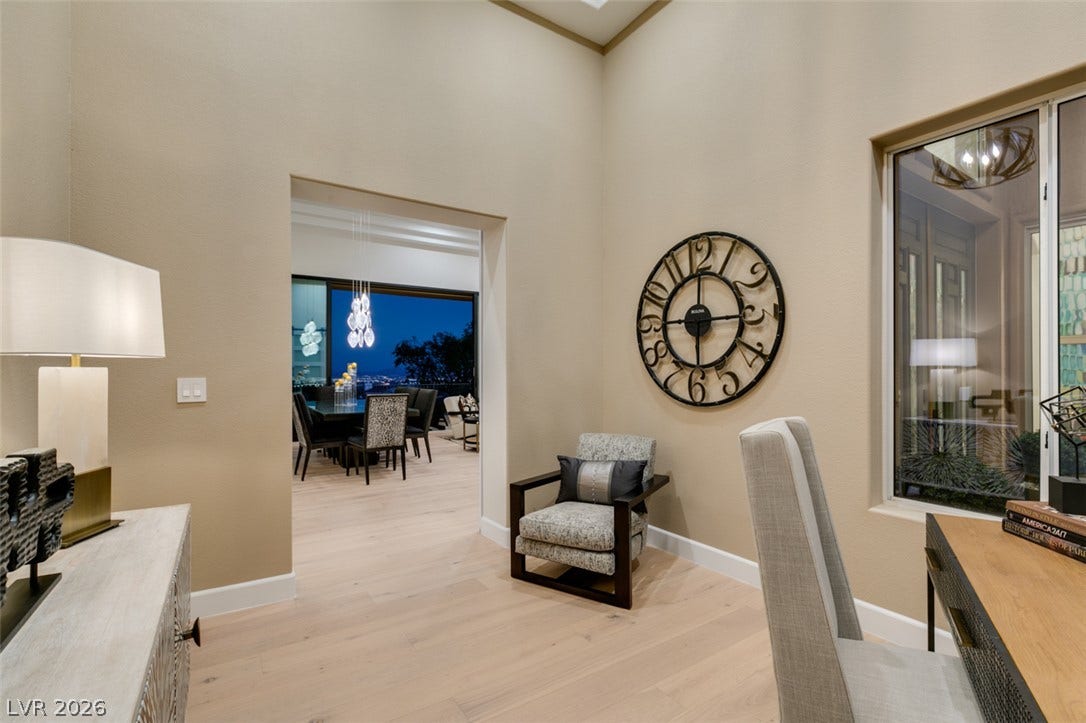 2532 Faiss Drive, Las Vegas, NV 89134 High ceilings and clean architectural lines define this welcoming entryway space.