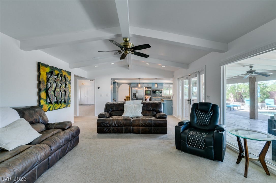 2246 Almart Circle, Henderson, NV 89014 Exposed ceiling beams accent the airy, open-concept layout leading directly to the outdoors.