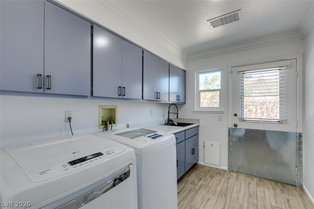 2246 Almart Circle, Henderson, NV 89014 Ample cabinetry and tile flooring define this functional workspace with direct exterior access.