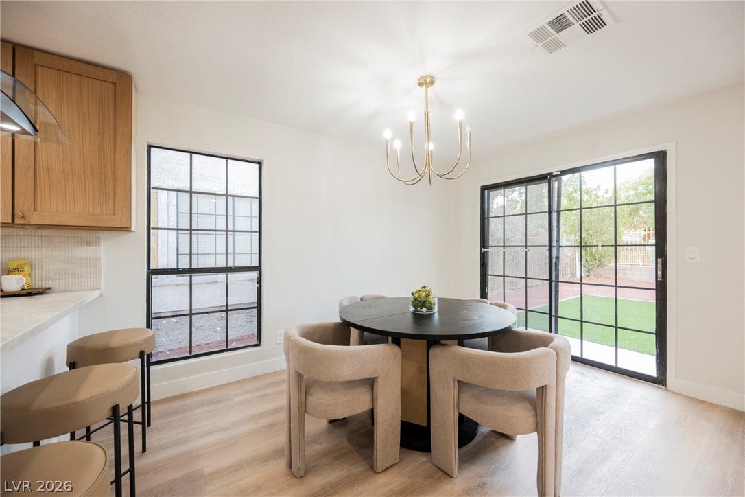 4877 Fiesta Lakes Street, Las Vegas, NV 89130 Sliding glass doors connect this inviting dining area directly to the rear yard.