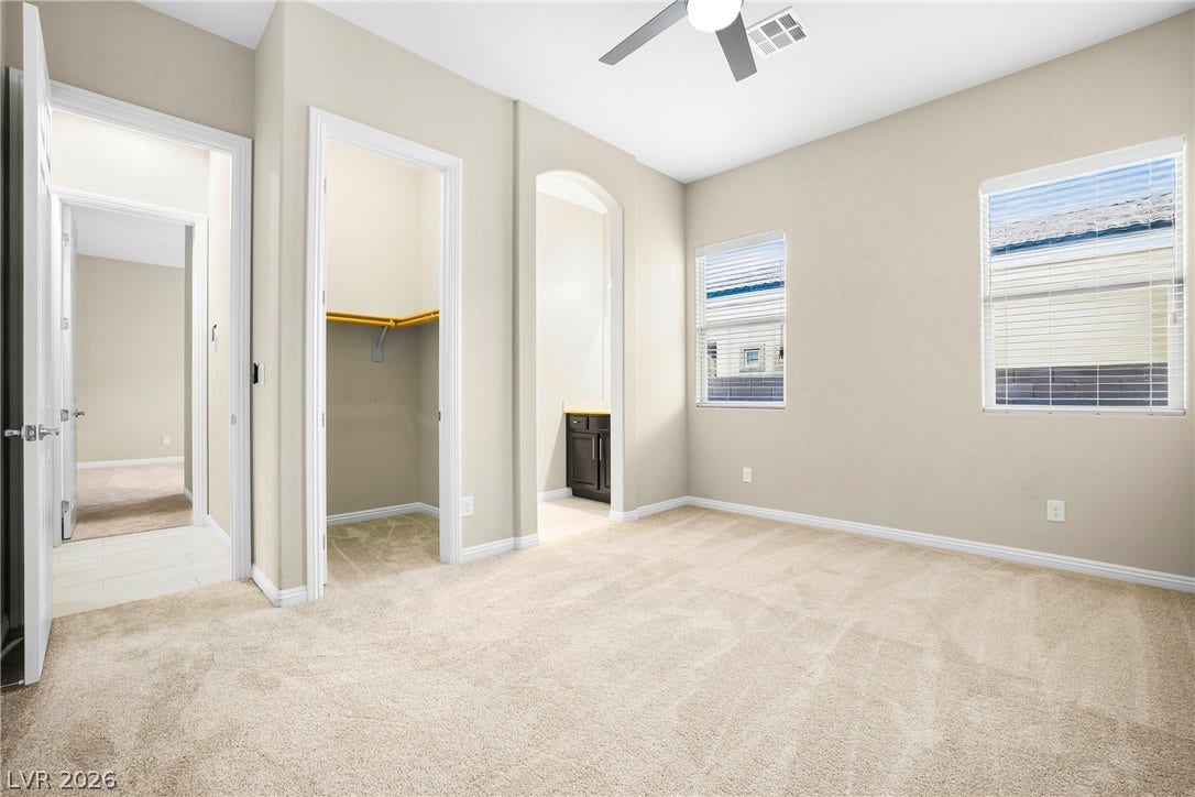 7230 Fresh Harvest Avenue, Las Vegas, NV 89131 3rd Bedroom with Jack & Jill Bathroom with it's own sink & cabinets and a 4.5' X 4.10' walk-in closet.