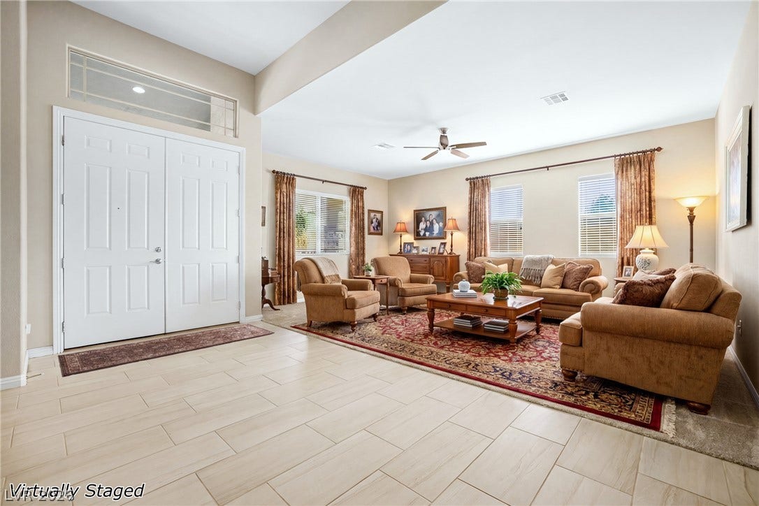 7230 Fresh Harvest Avenue, Las Vegas, NV 89131 Virtually Staged Formal Living Room.