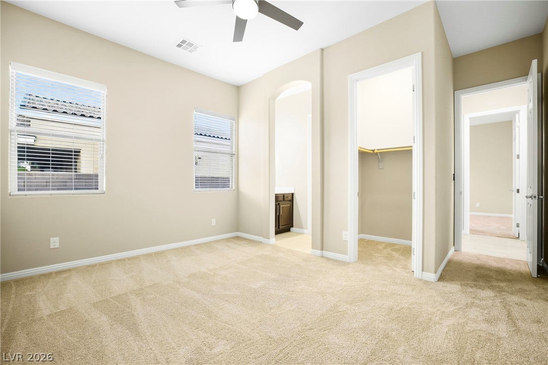 7230 Fresh Harvest Avenue, Las Vegas, NV 89131 2nd Bedroom with Jack & Jill bathroom with it's own sink, cabinets and 4.5' X 4.7' walk-in closet.