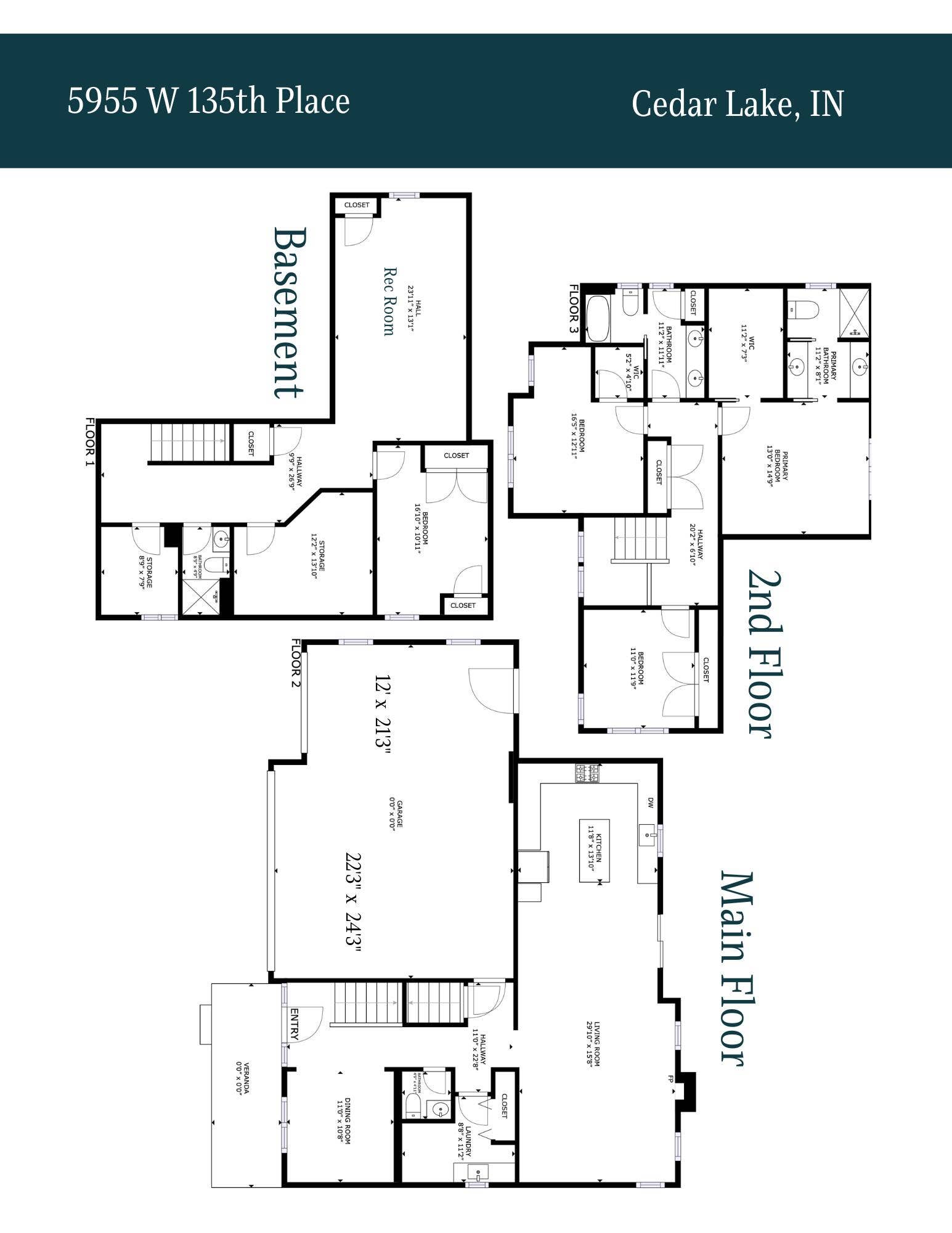 5833 134th Avenue, Cedar Lake, IN 46303 floor plan lot 72 89