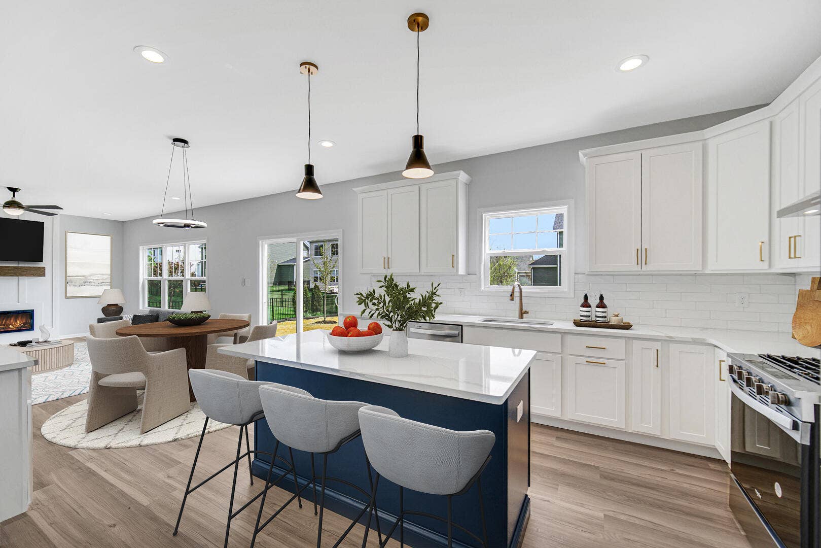 Living, dining, kitchen 3
