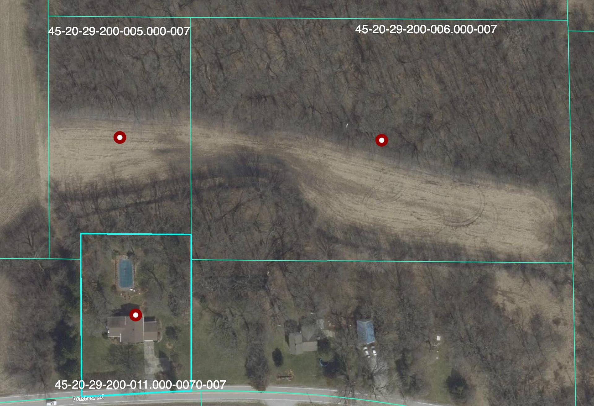 Aerial View w: Parcels 1914 Belshaw