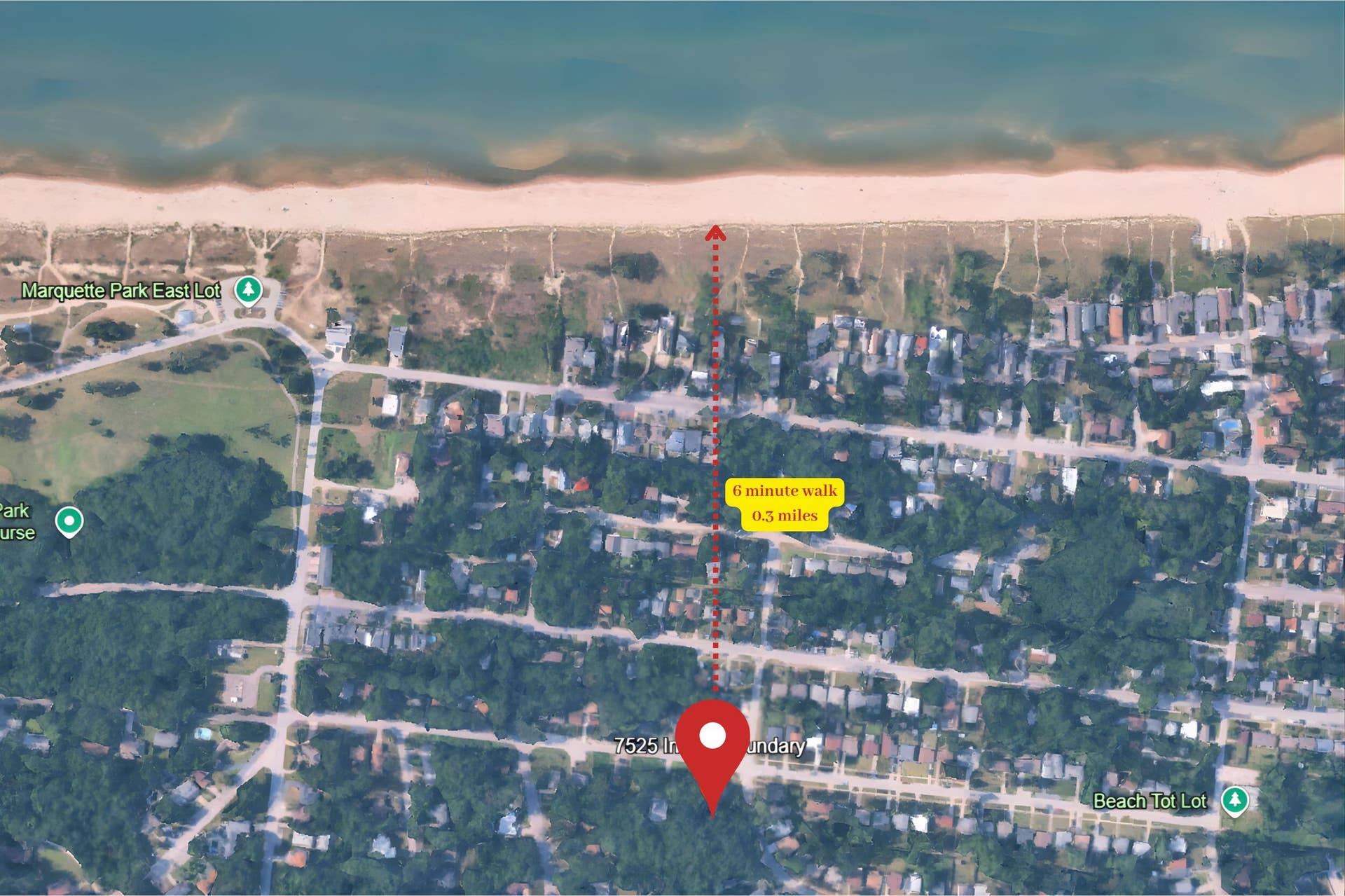 7525 Indian Boundary, Gary, IN 46403 6 minute walk 0.3 miles