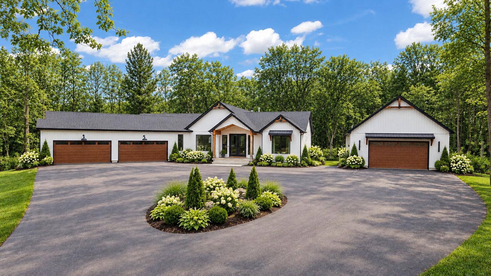 155 W 350, Valparaiso, IN 46385 Refined summer landscaping with white hy