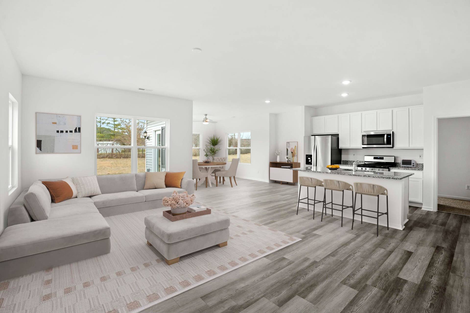 Dogwood kitchen greatroom and sunroom