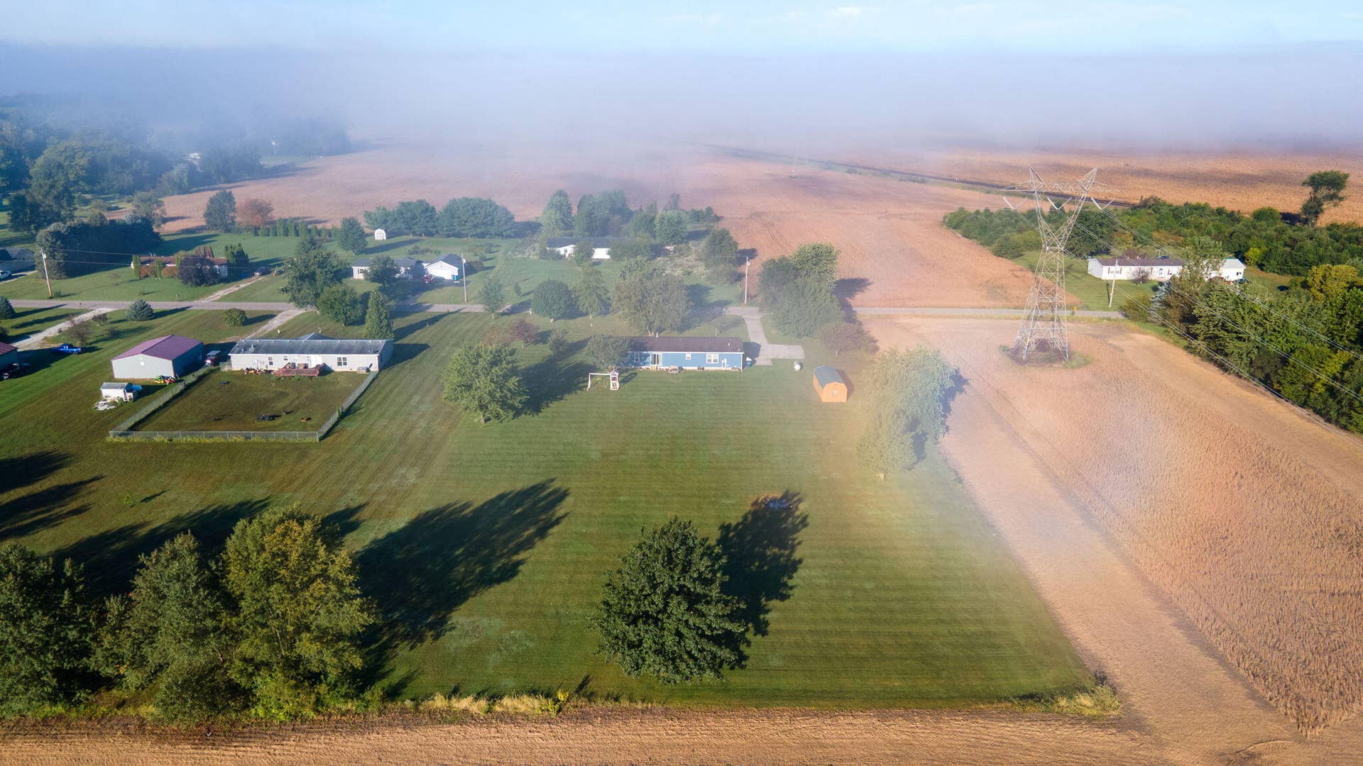 Aerial View - Foggy Morning