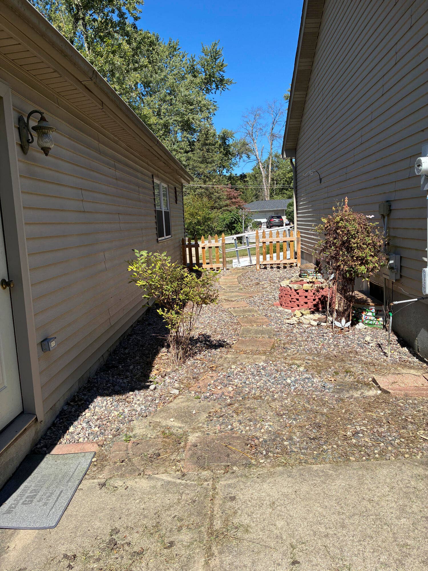 Walkway between home and garage