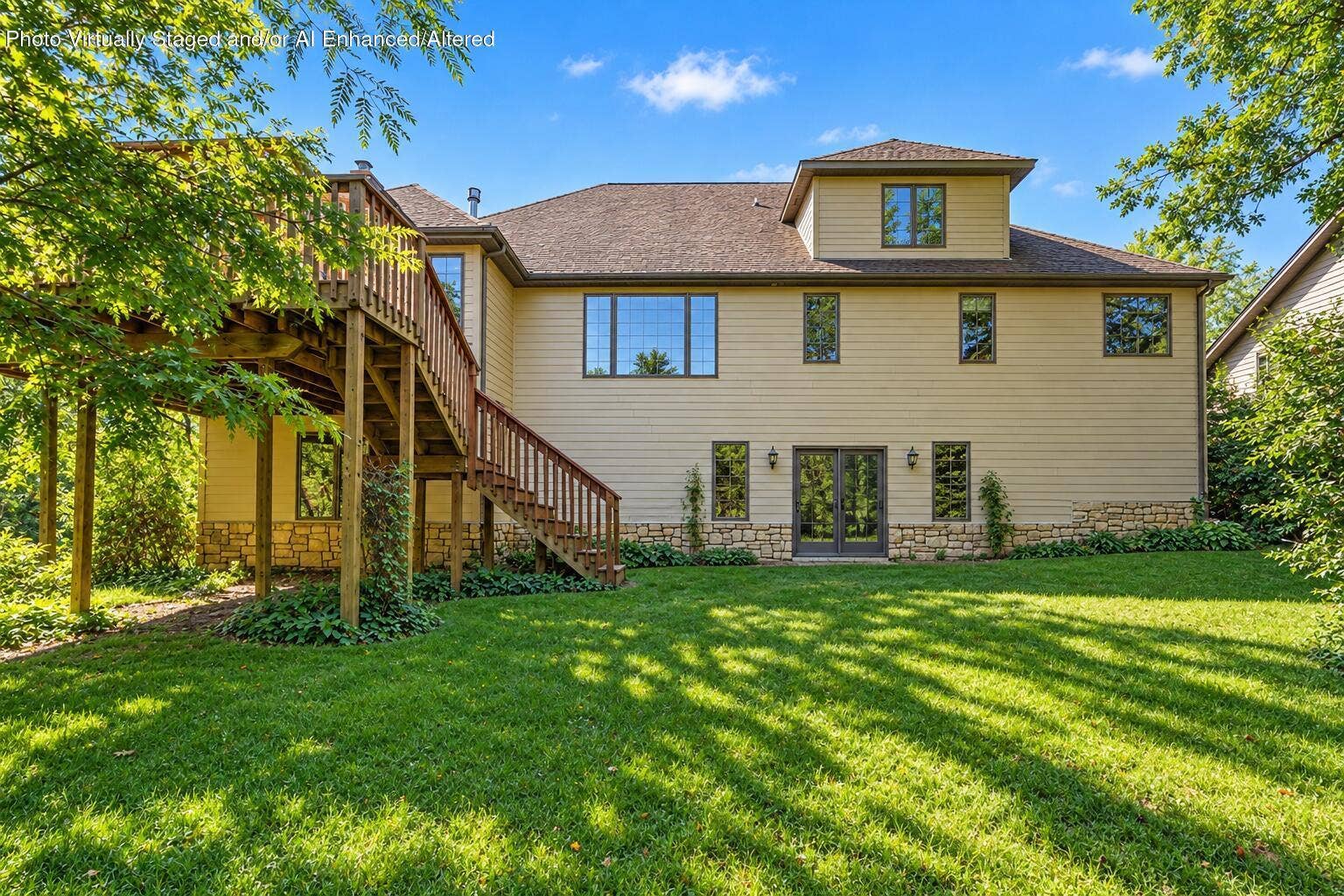 Sunlit Suburban Backyard Exterior
