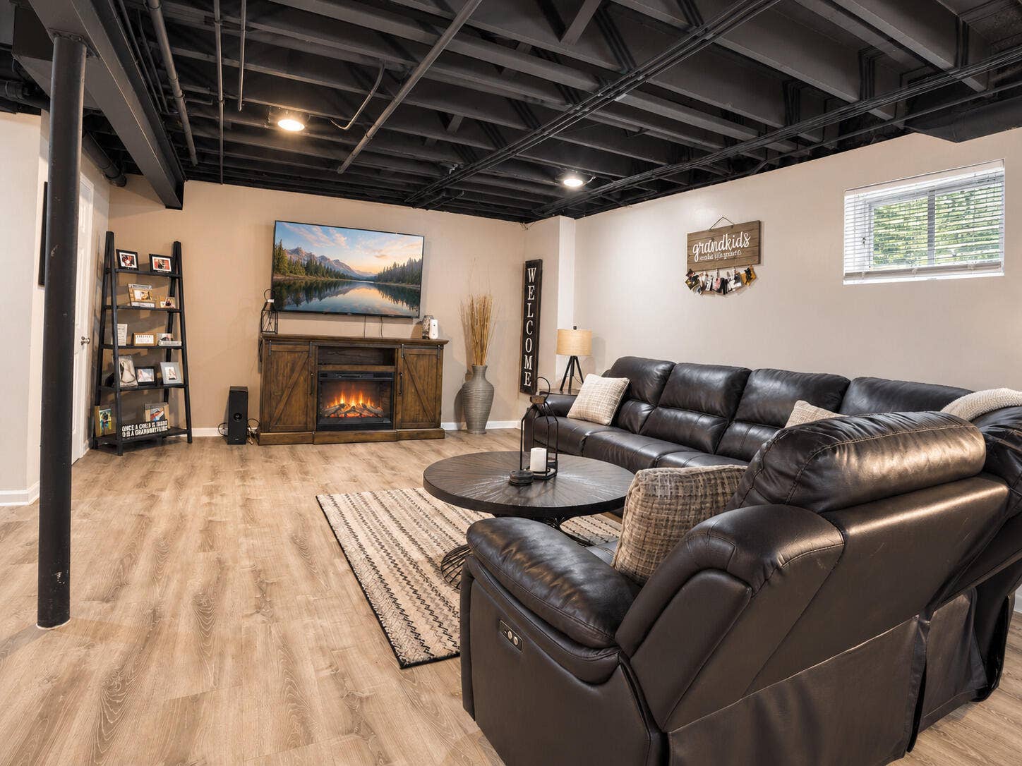 Finished basement family room