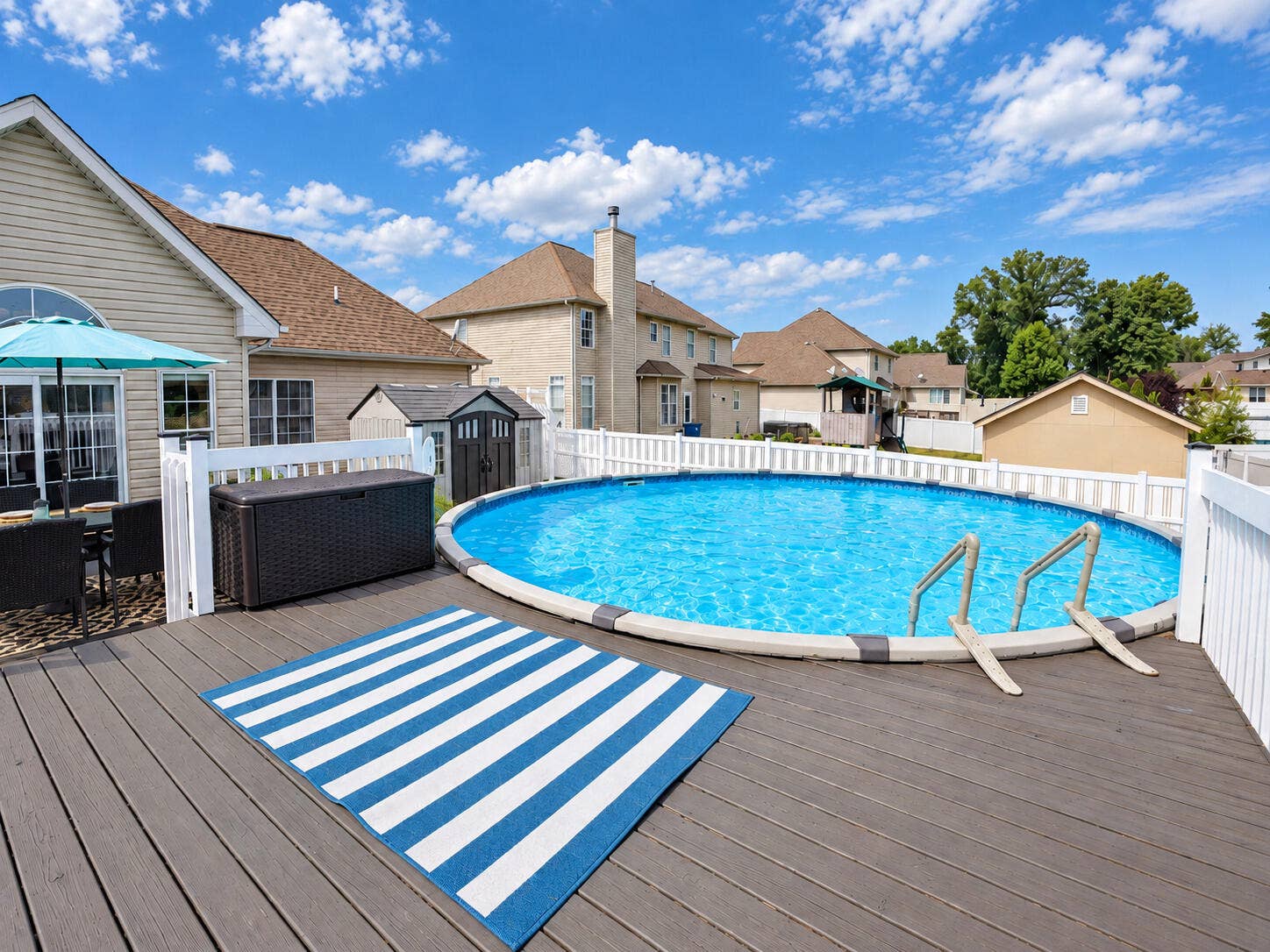 Backyard pool, Deck & Shed