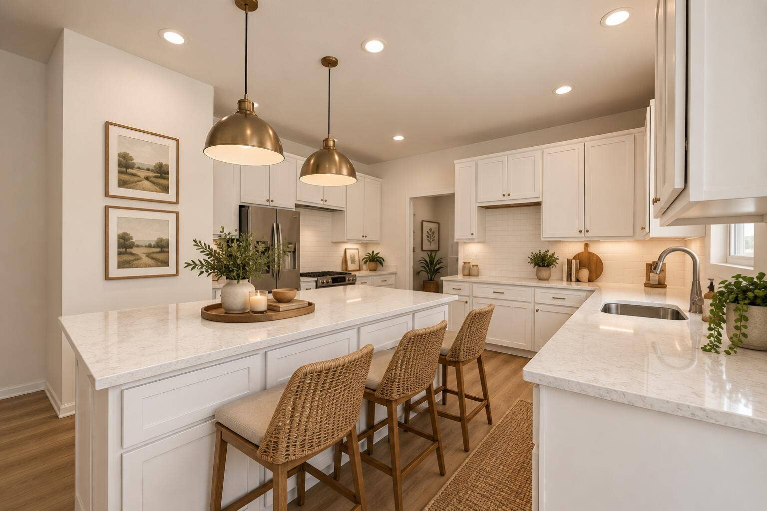 22 Levanno Drive, Crown Point, IN 46307 Warm Scandinavian Farmhouse Kitchen