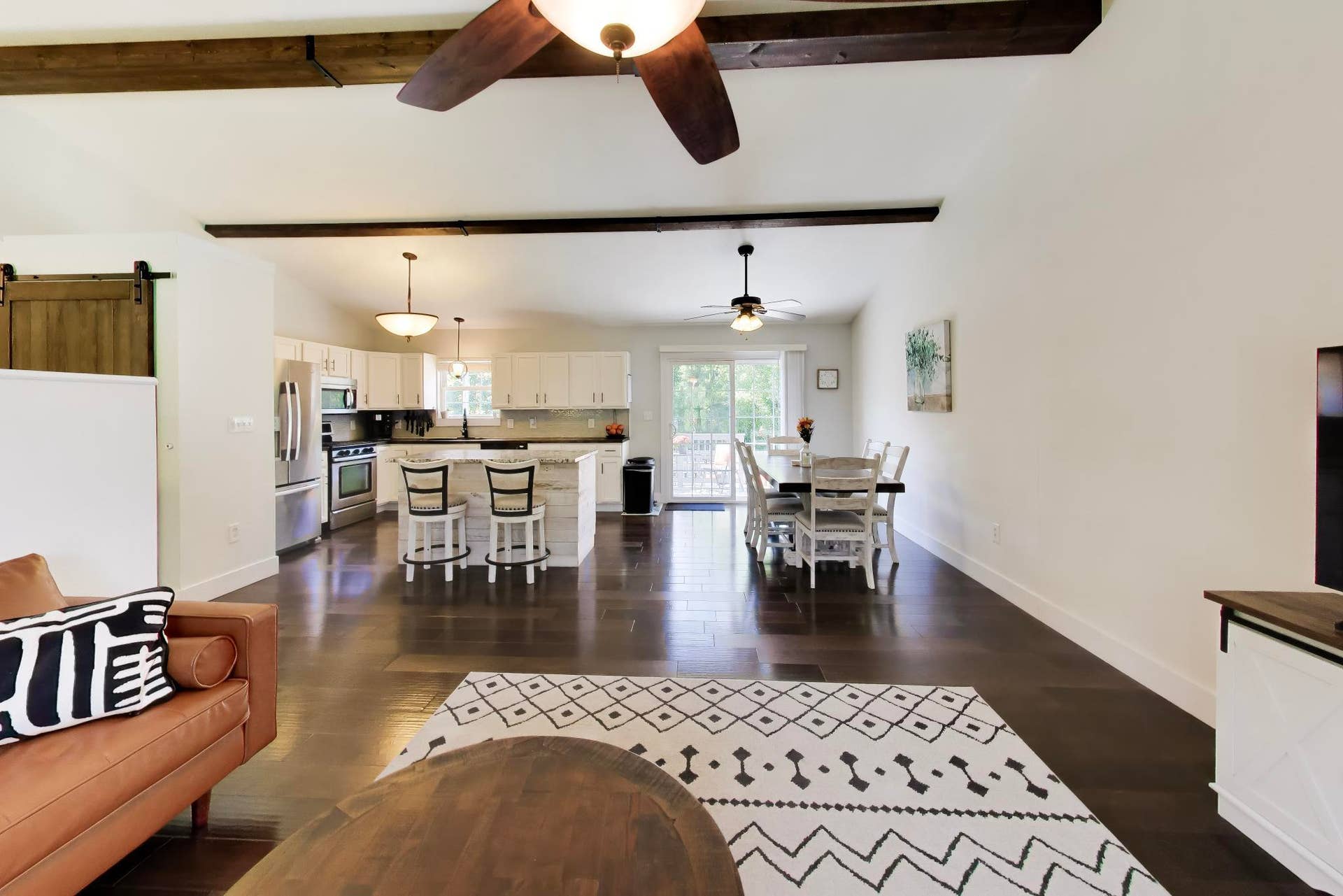 Kitchen and Dining from Living Room