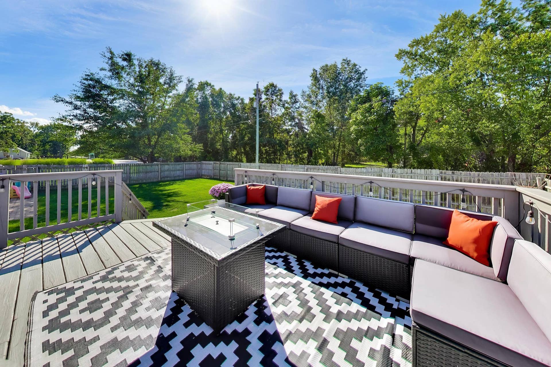 Lower Deck seating and firepit