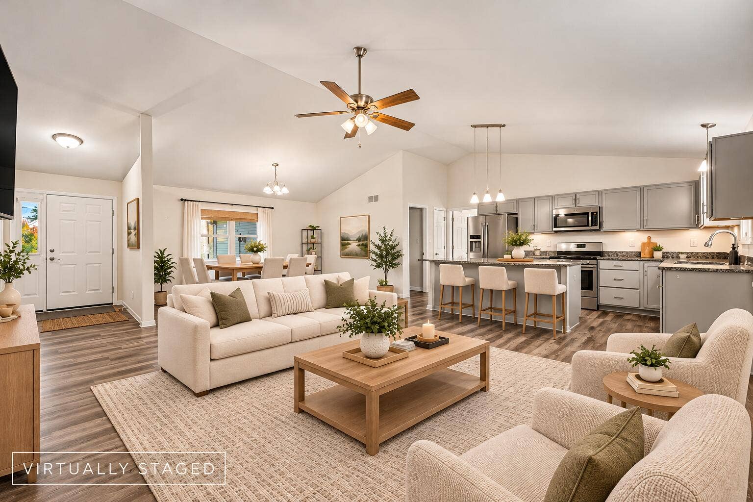 Bright Virtually Staged Open-Concept Int