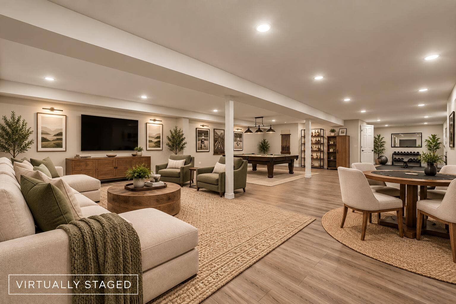 Modern Basement Entertainment Retreat
