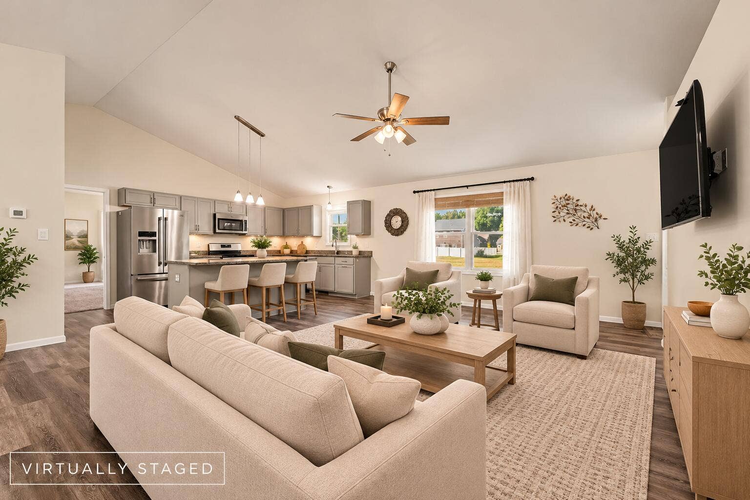 Warm Neutral Open-Plan Living Space