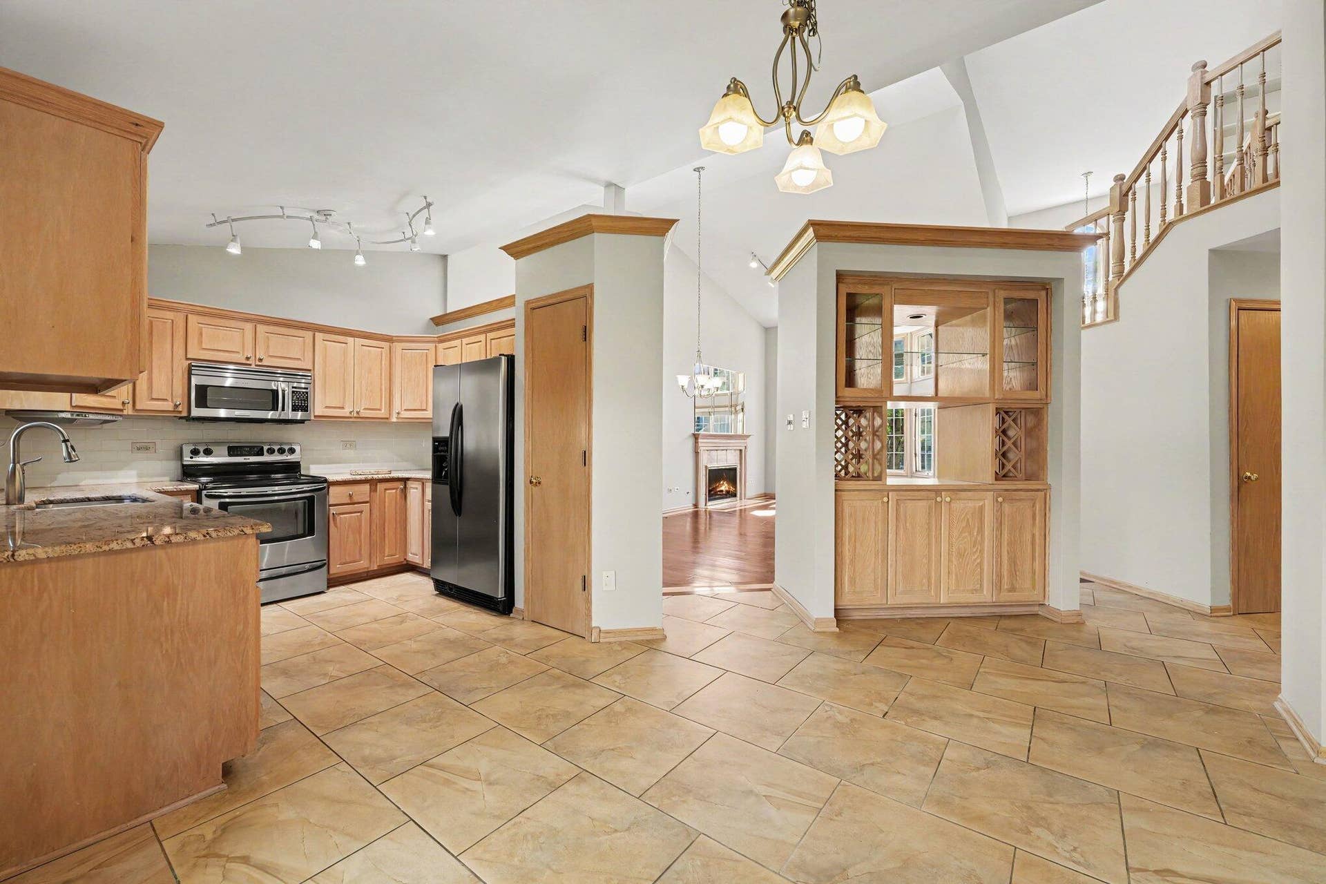 View into kitchen