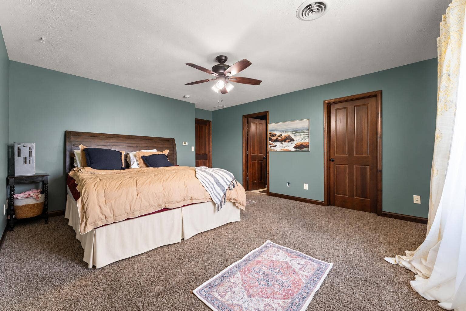 Sage Bedroom with Tailored Bed Skirt
