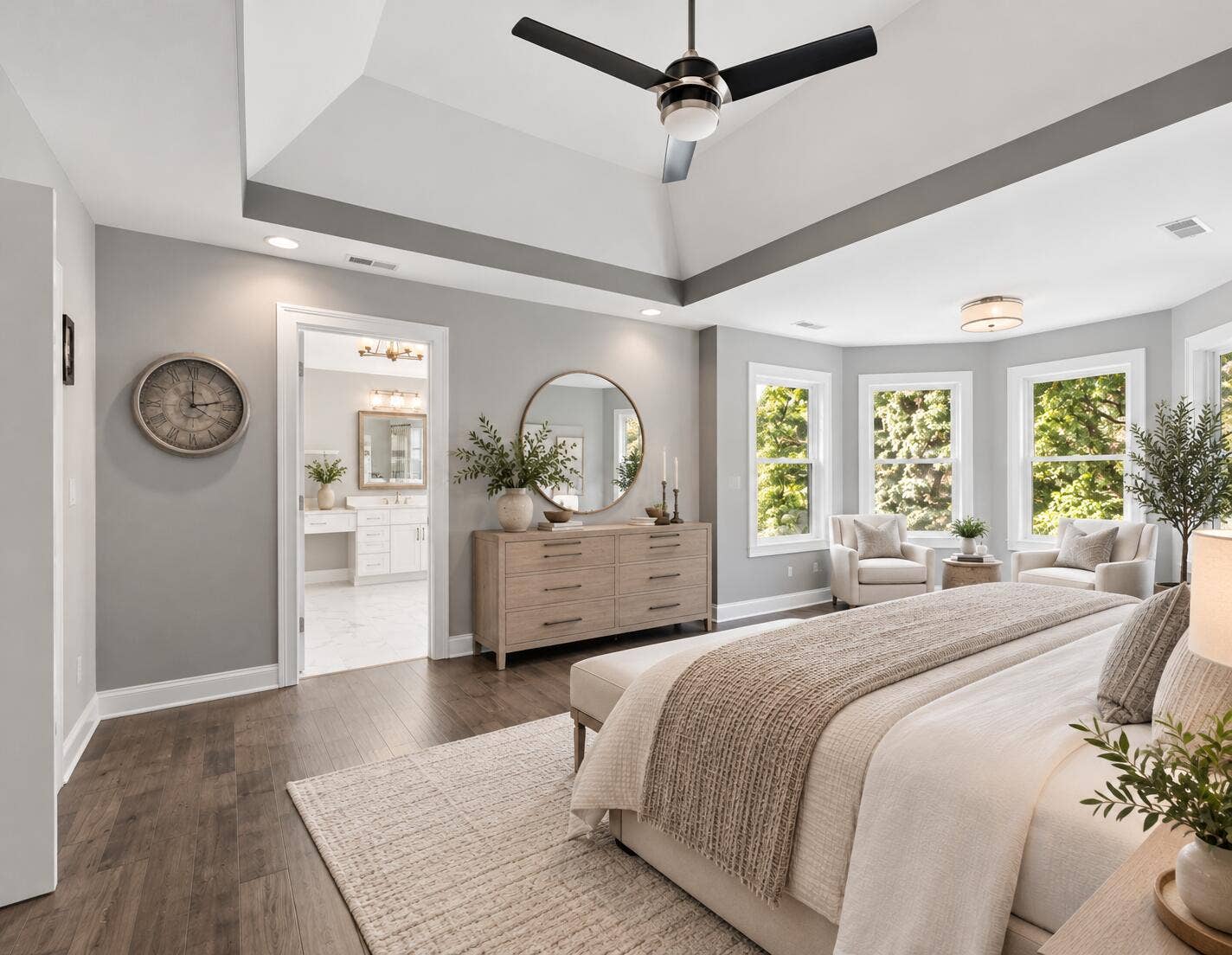 master bedroom staged
