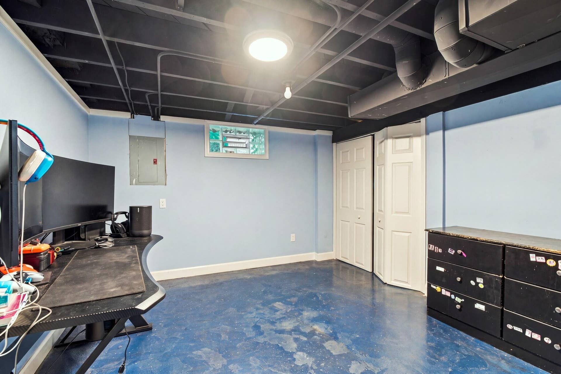 Finished basement living space