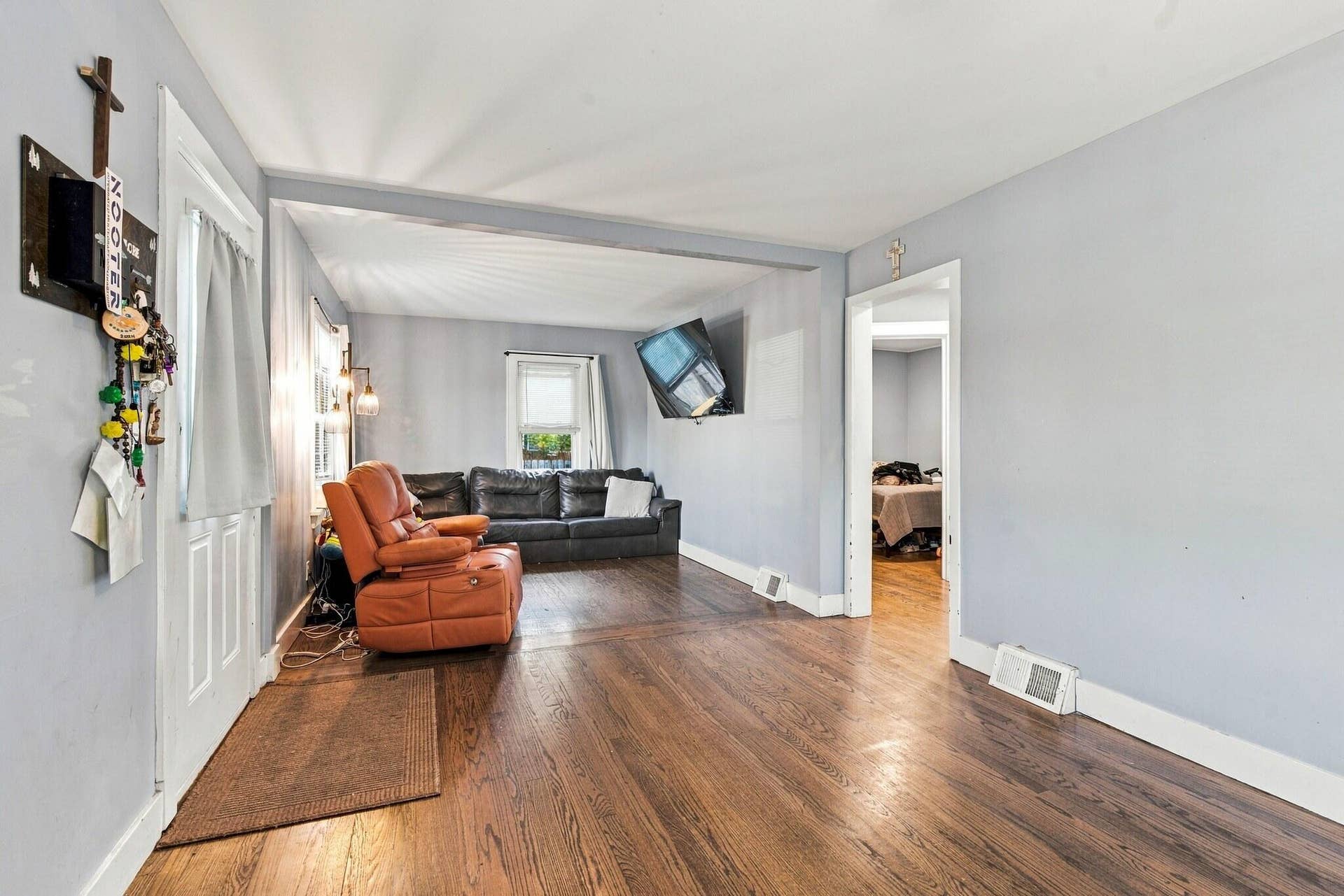Living room view toward entry