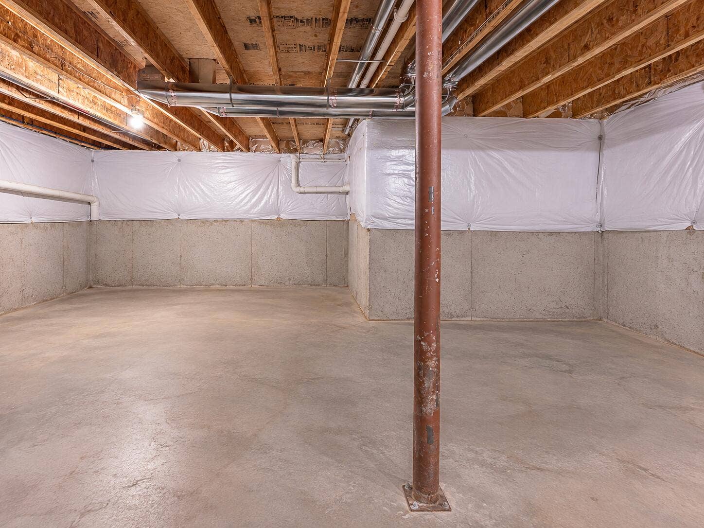 Clean Unfinished Basement Interior